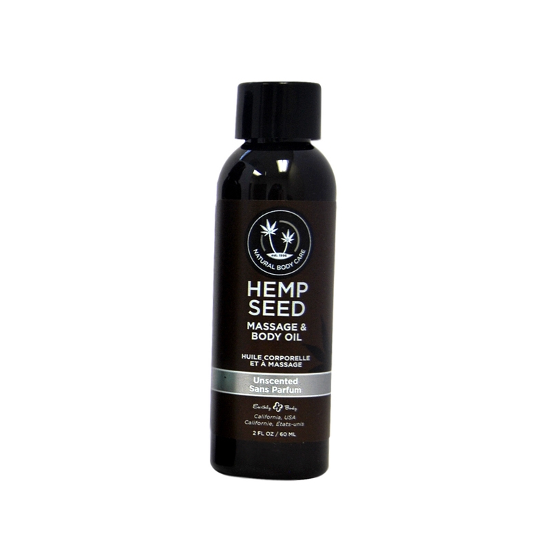 Hemp Massage Oil Unscented 2oz Earthly Body Life Health Oils Best