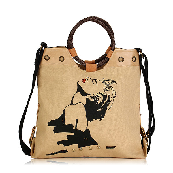 Women Canvas National Wind Handbag Crossbody Bag