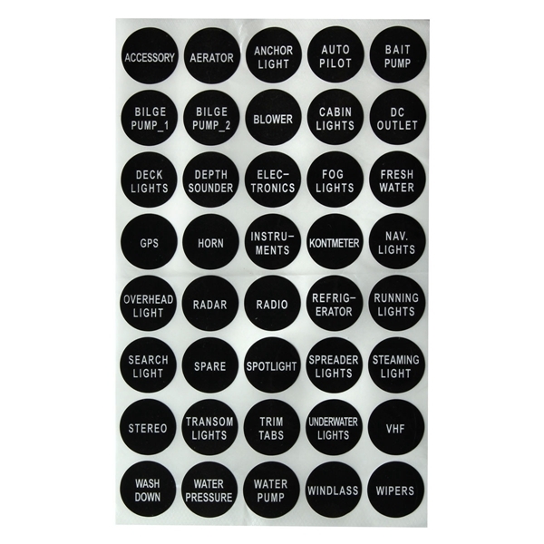 40pcs Caravan Marine Boat Instrument Switch Circuit Panel Decal Sticker Label