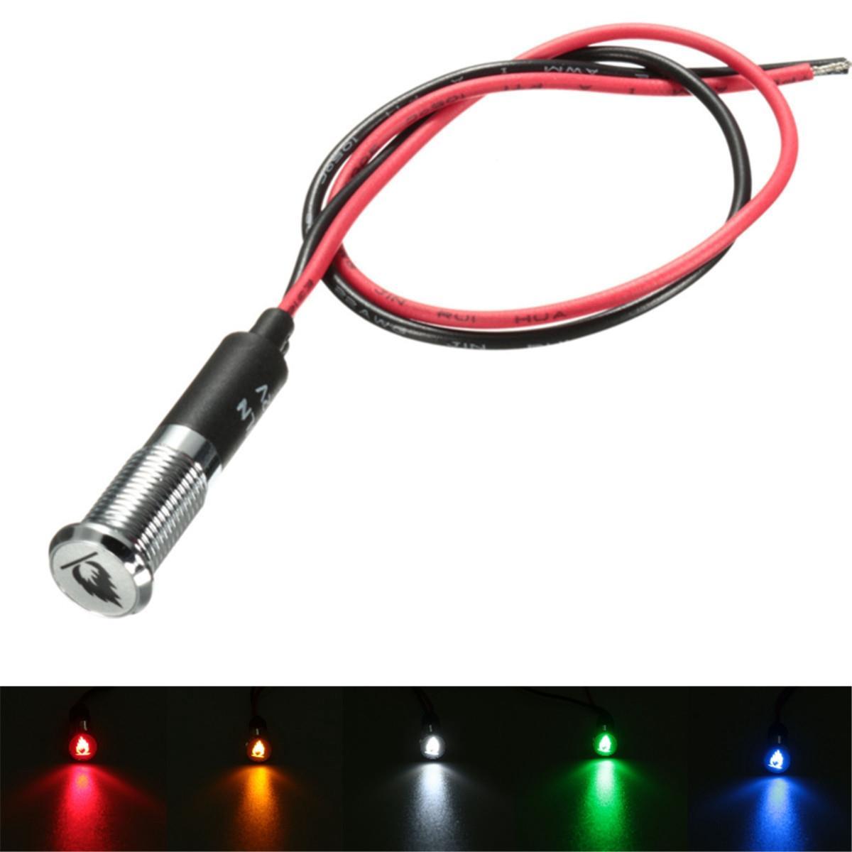 8mm 12V LED Dash Panel Indicator Warning Light Lamp Car Van Boat