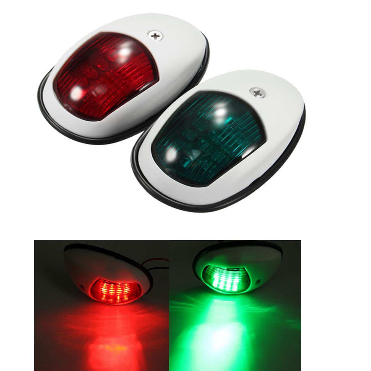 A Pair 12V 10W Bow Side Navigation Marine Lights LED Red And Green