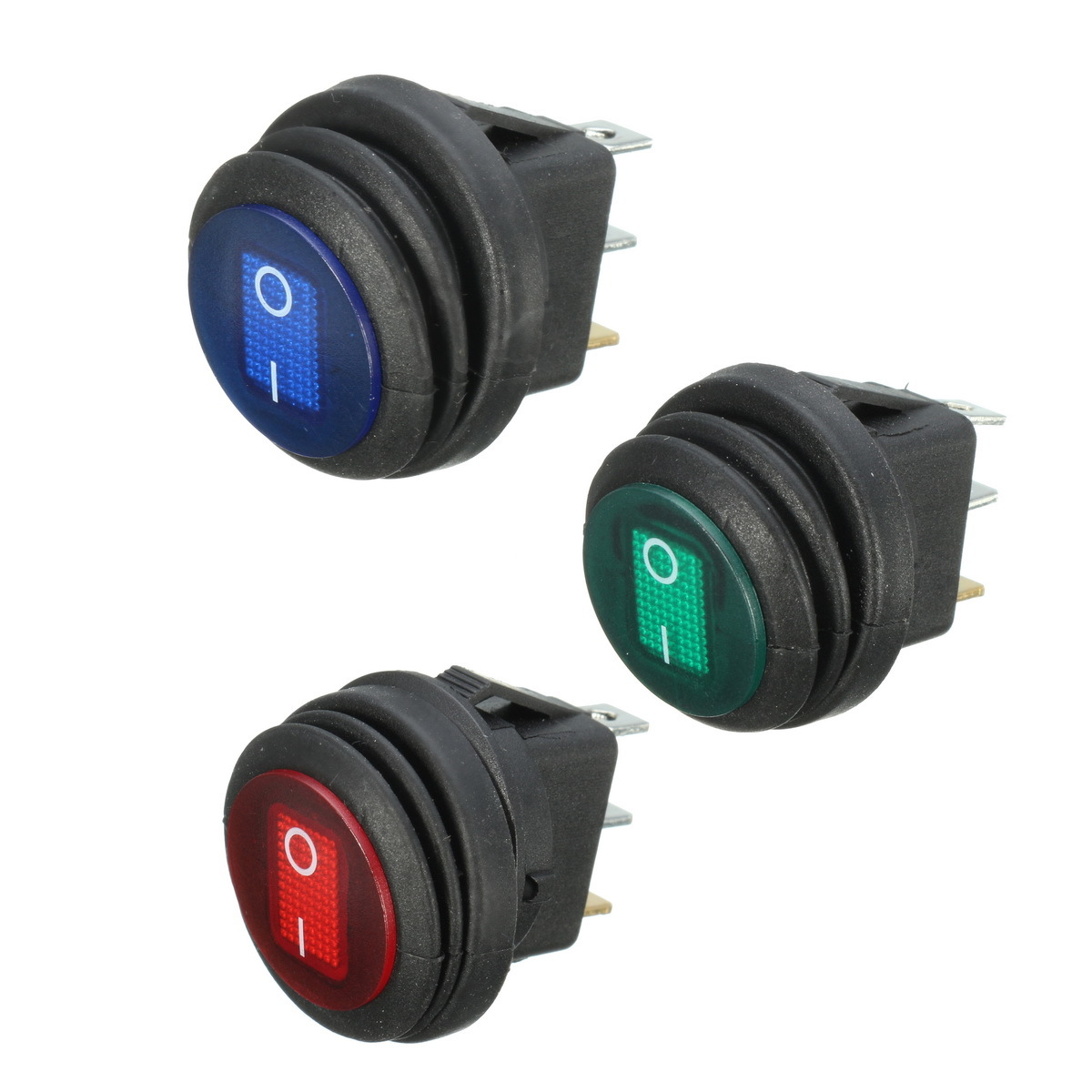 12V 20A LED Rocker ON/OFF SPST Switch Round For Car Boat Marine Waterproof