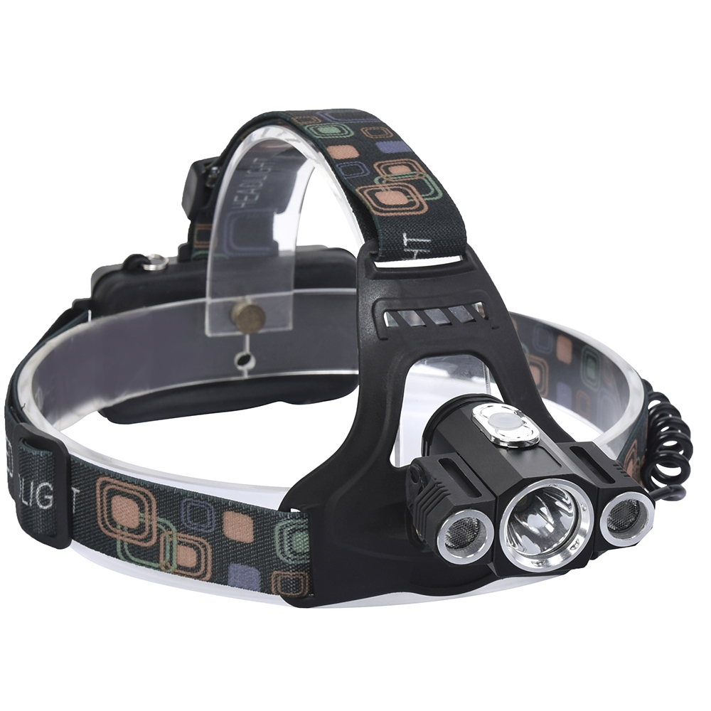 XANES 2712-2 1000 Lumens T6+2XPE Led Bicycle  Headlight 180 ° Rotation Outdoor Sports HeadLamp