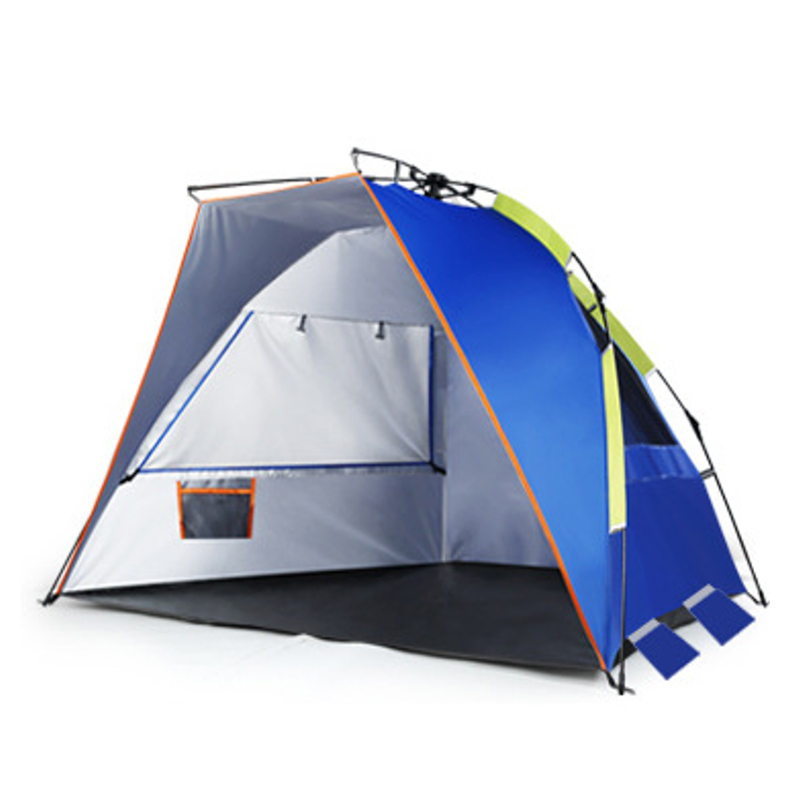 Outdoor 2 Persons Double Camping Tent Automatic Waterproof Single Layer UV Beach Sunshade Canopy