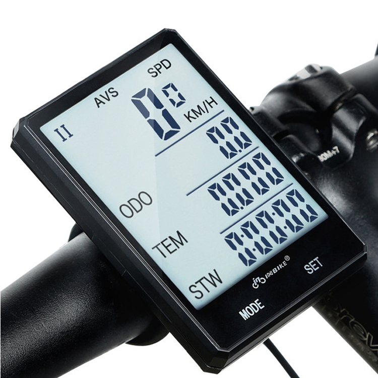 INBIKE CX-9 2.8” Large Screen Bicycle Computer Wireless Green Backlight Rainproof Speedometer Odometer Stopwatch