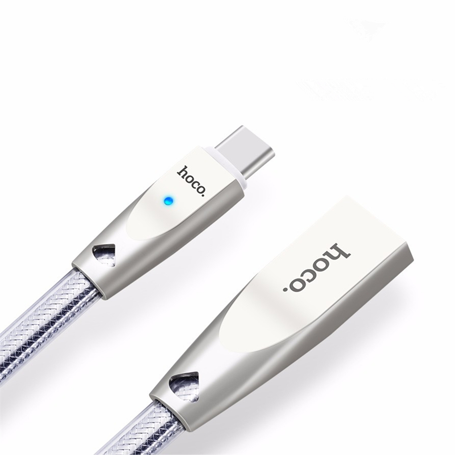 HOCO U9 2.4A Zinc Alloy Jelly Knitted Type-C USB Charging Data Cable 1.2m For Samsung S8 Xiaomi mi6