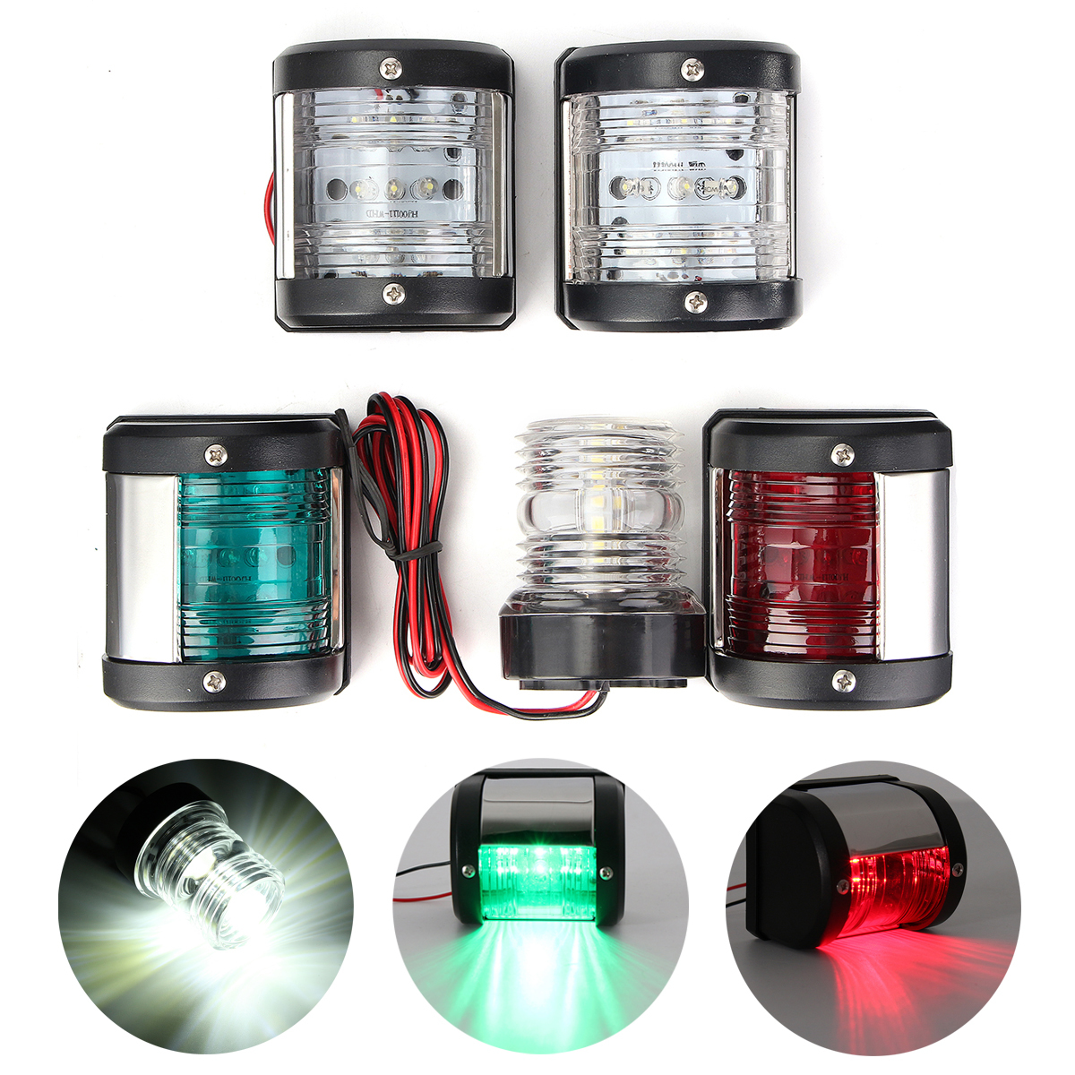 Marine Boat Yacht LED Starboard/Port/Masthead/Stern/360 Navigation Light Set