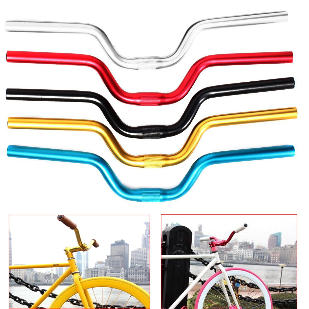 BIKIGHT 1pc Aluminum Alloy Handlebar Bicycle Sporting Bike for Fixed Gear General 520mm