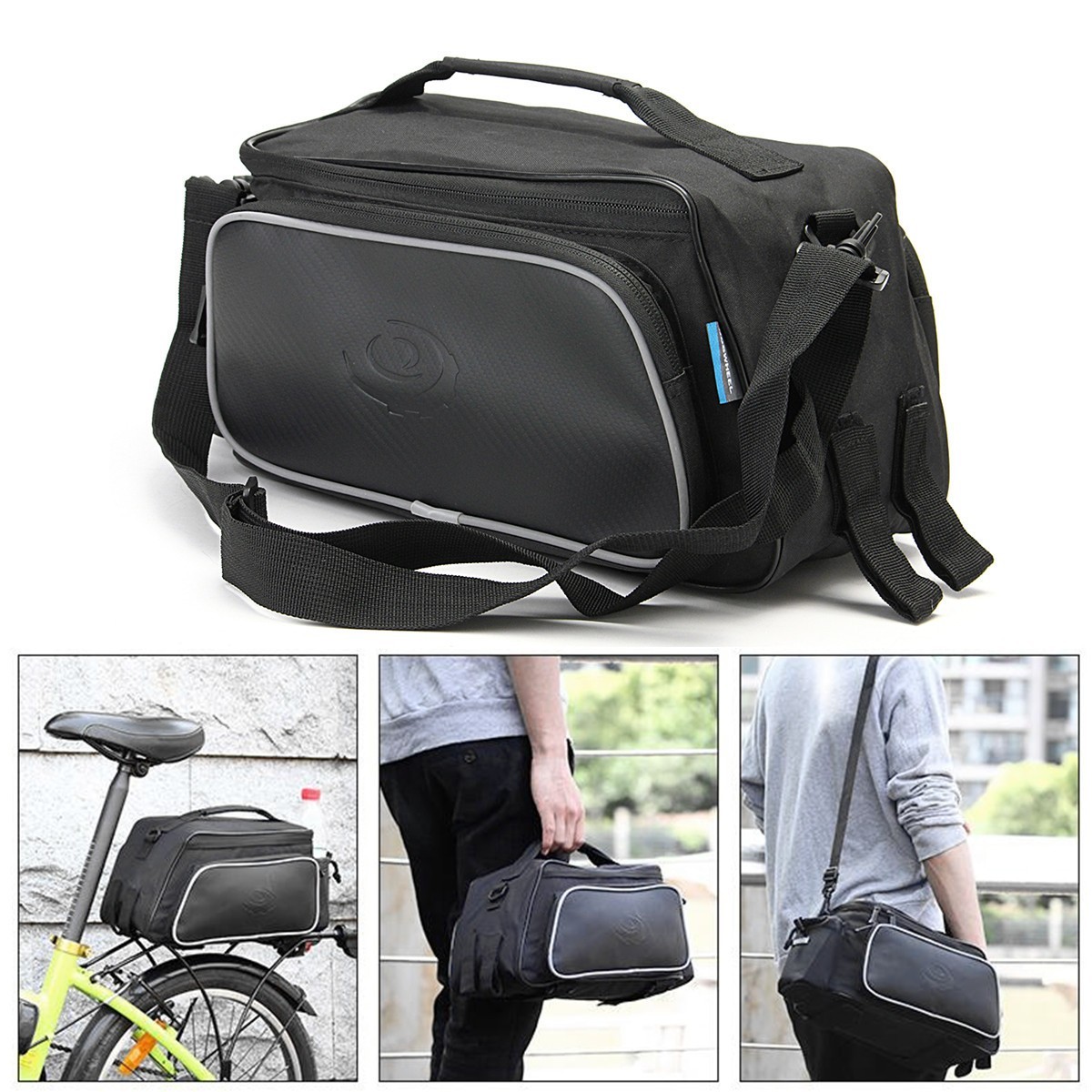 ROSWHEEL Bicycle Bag Bike Pannier Rear Rack Pack Tail Seat Trunk Double Pannier