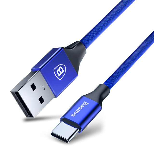 Baseus 3A Type C Nylon Fast Data Charging Cable for Samsung Note 8 S8 Oneplus 3 2