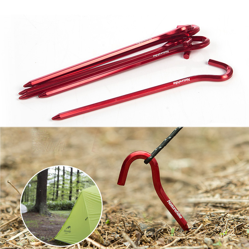 Naturehike NH17D027-D 6Pcs Hook Tent Pegs 7001 Aluminium Alloy Nails Camping Stake Accessories