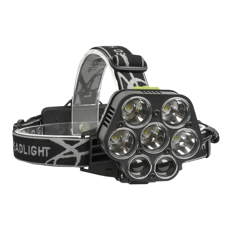 XANES 2507 1900LM 2×XPE+5×XML-T6 7LED 6 Modes USB Charging 4 Colors Light Headlamp 18650 Battery