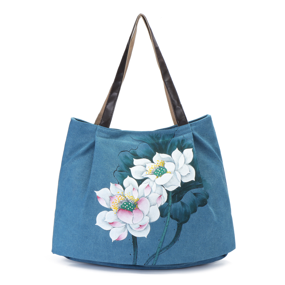 Brenice Women Hand Painted Floral Handbag Shoulder Bag