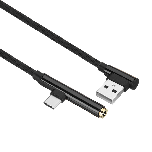 Bakeey 2 in 1 Type C 3.5MM Jack Aux Audio Braided Fast Charging Data Cable 1M For Smart Phone Tablet