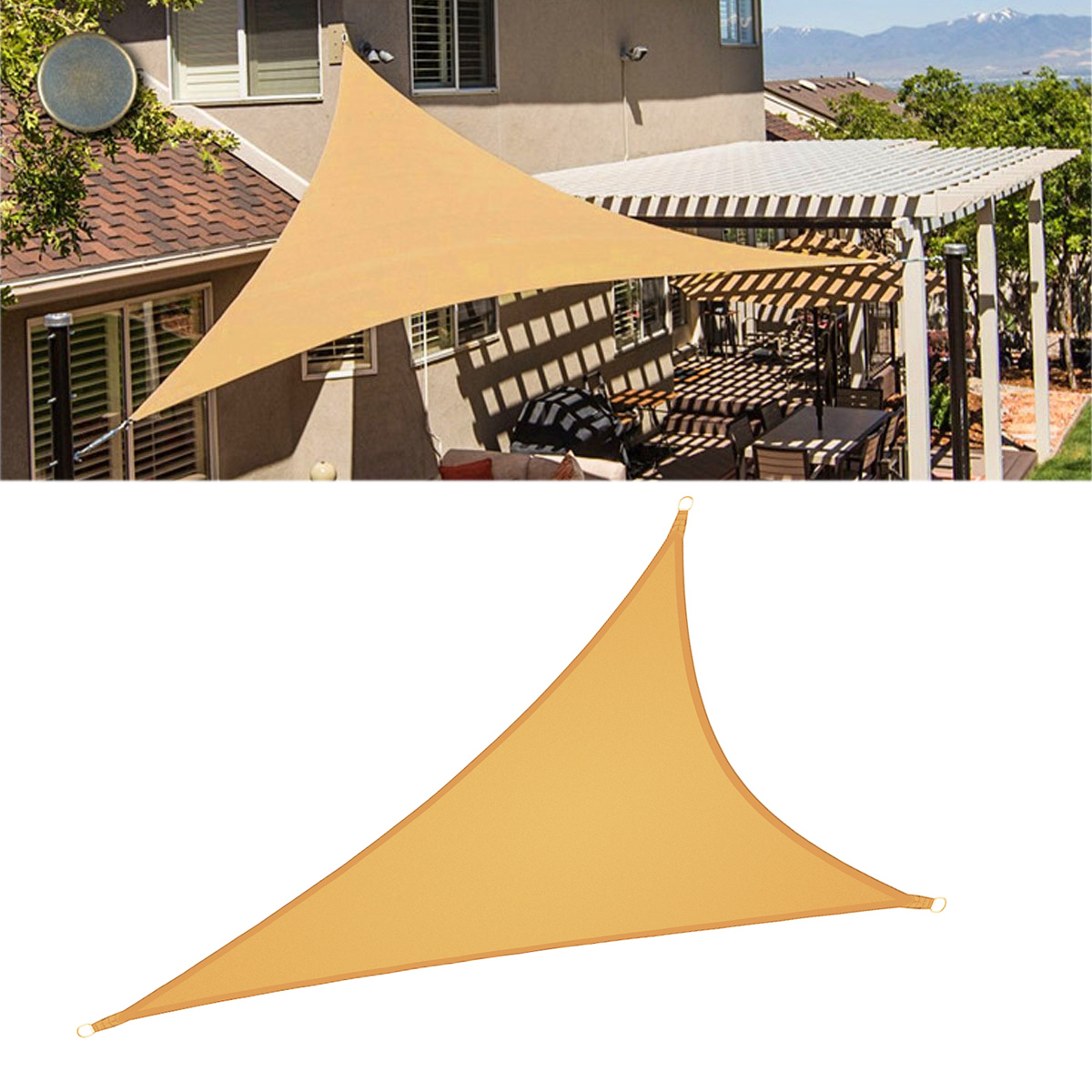 Triangle Waterproof Tent Sunshade Sail Garden Patio Awning Canopy Sunscreen UV Outdoor Camping