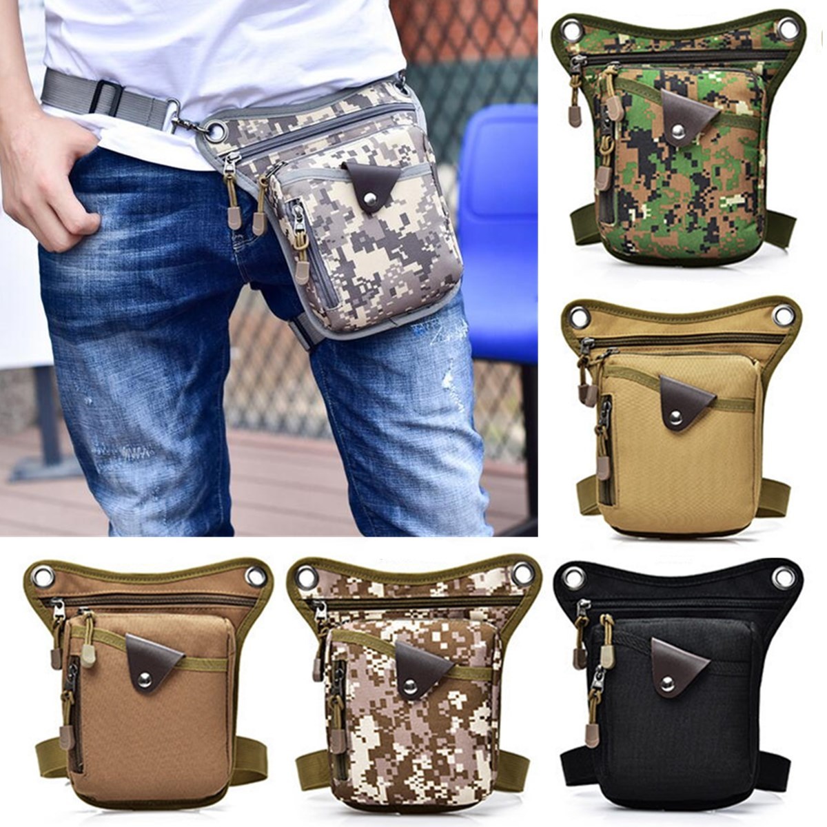 BIKIGHT Nylon Cycling Waist Shoulder Bag Adjustable Durable Bike Bicycle Tactical Cross Body Bag