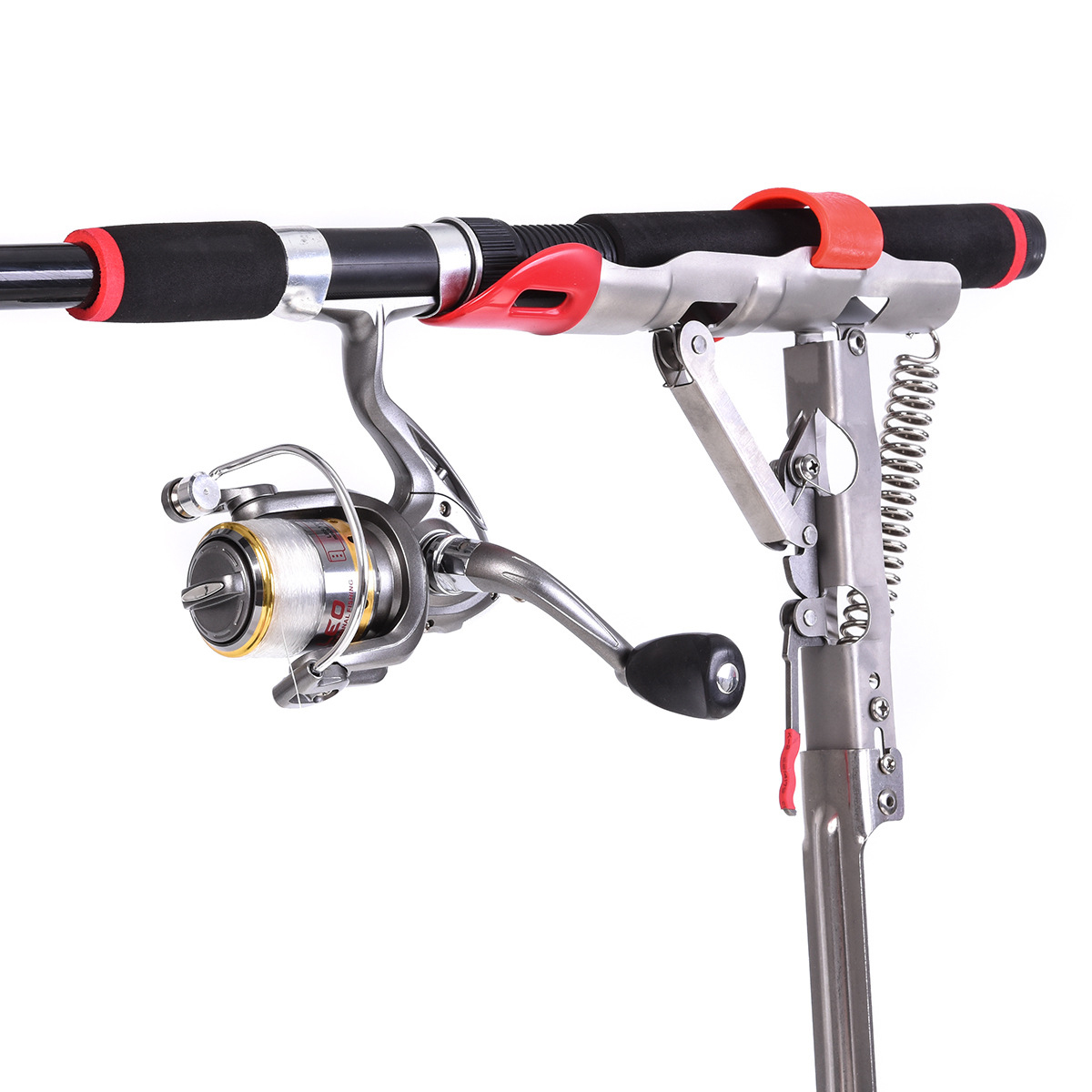 LEO 28006 Folding Stainless Steel Spring Automatic Fishing Rod Holder 8KG Pull Spring Bracket