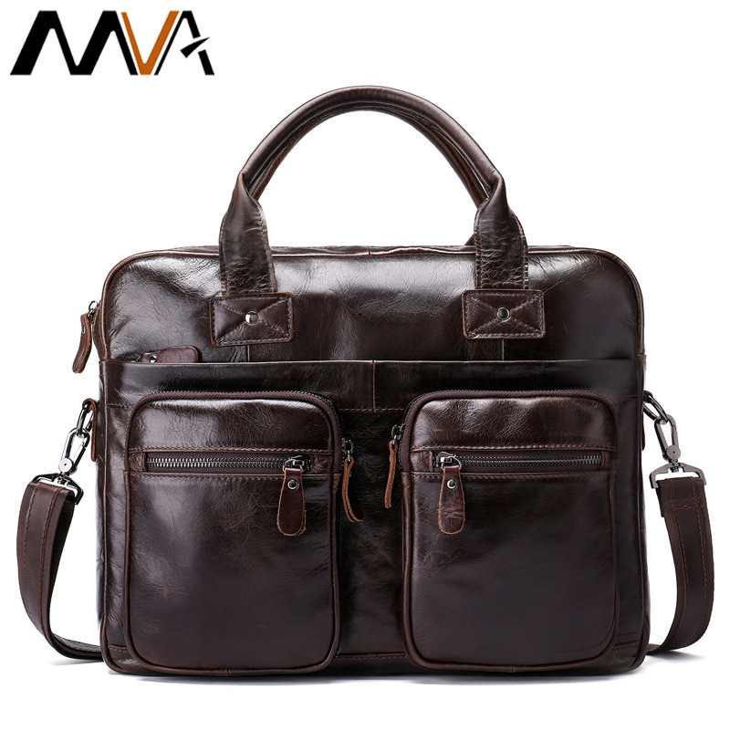 Men Retro Briefcase Genuine Leather Shoulder Bag