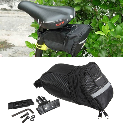 MTB BMX Bicycle Saddle Bag Extendable Portable Back Pack Seat Bag