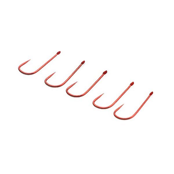 ZANLURE 10PCS Barbless Red Fishing Hooks Single Fishing Hooks