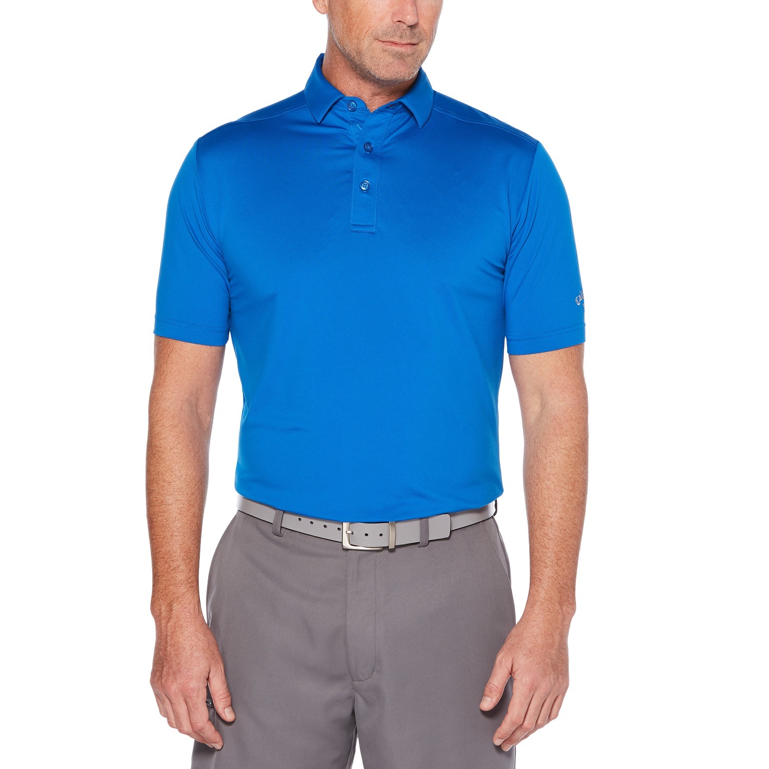 Callaway Opti-Dri Micro-Hex Solid Polo Blue/Grey Logo M