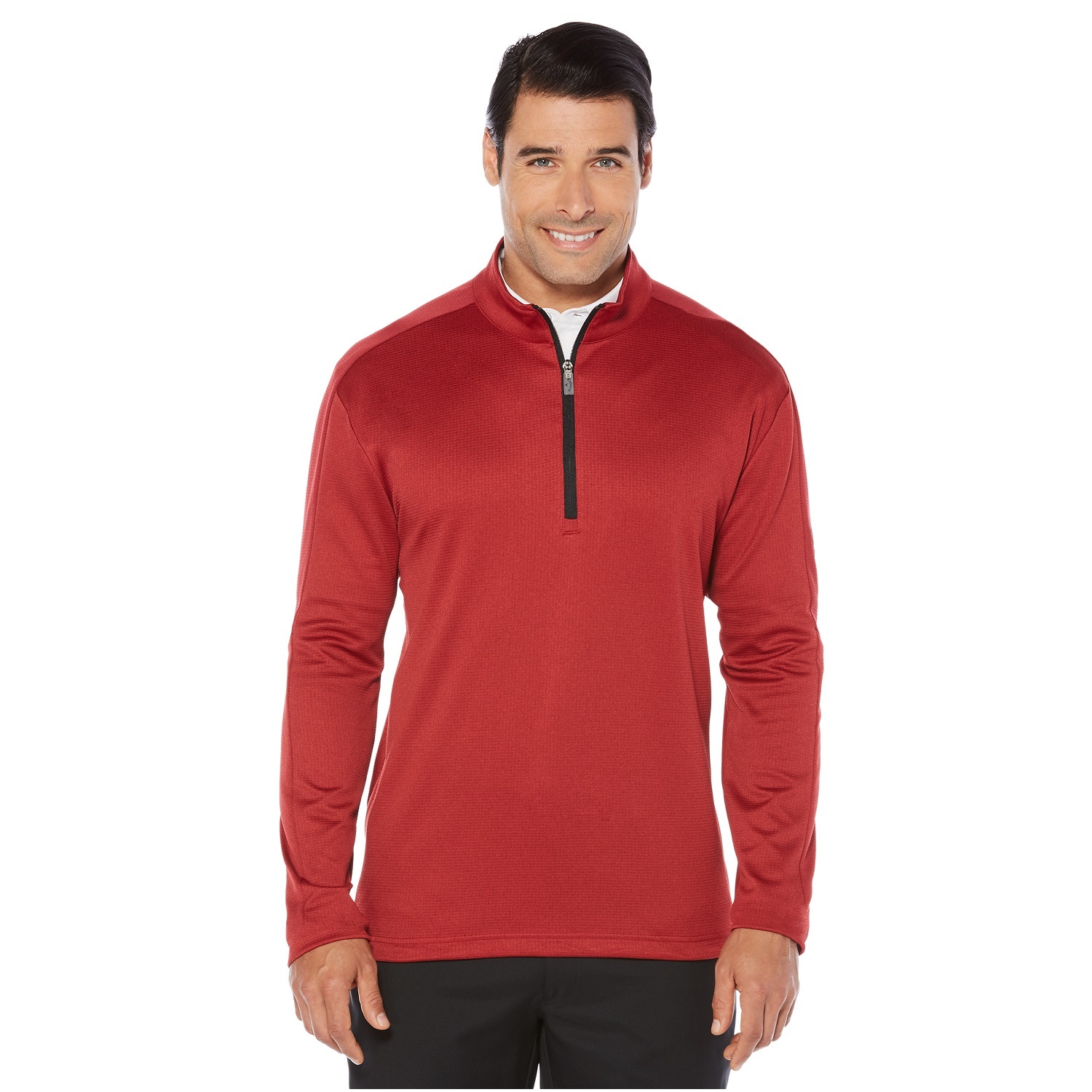 Callaway Heather Waffle Fleece 1/4 Zip Midlayer TangoRed XXL