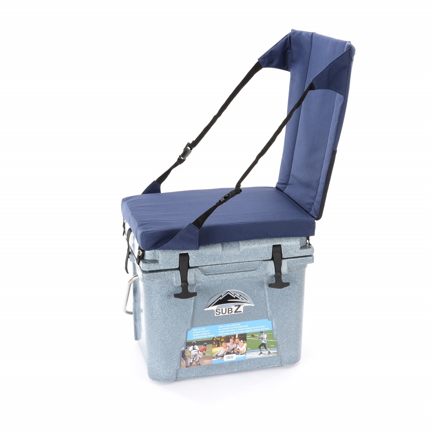 Nash 23 quart Sub Z Blue Cooler with Blue High Back Seat