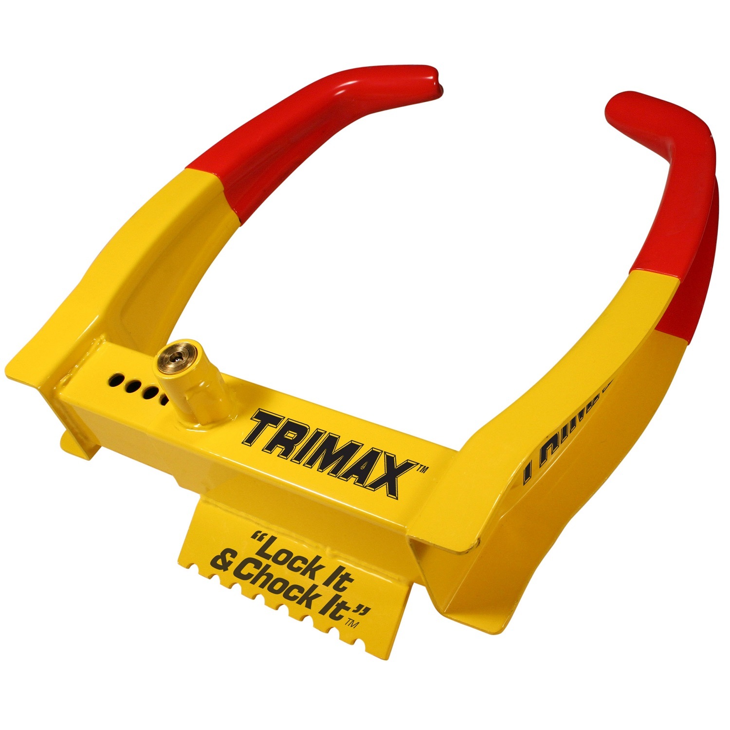 Trimax TCL75 Deluxe Universal Wheel Chock Lock-Yellow/Red