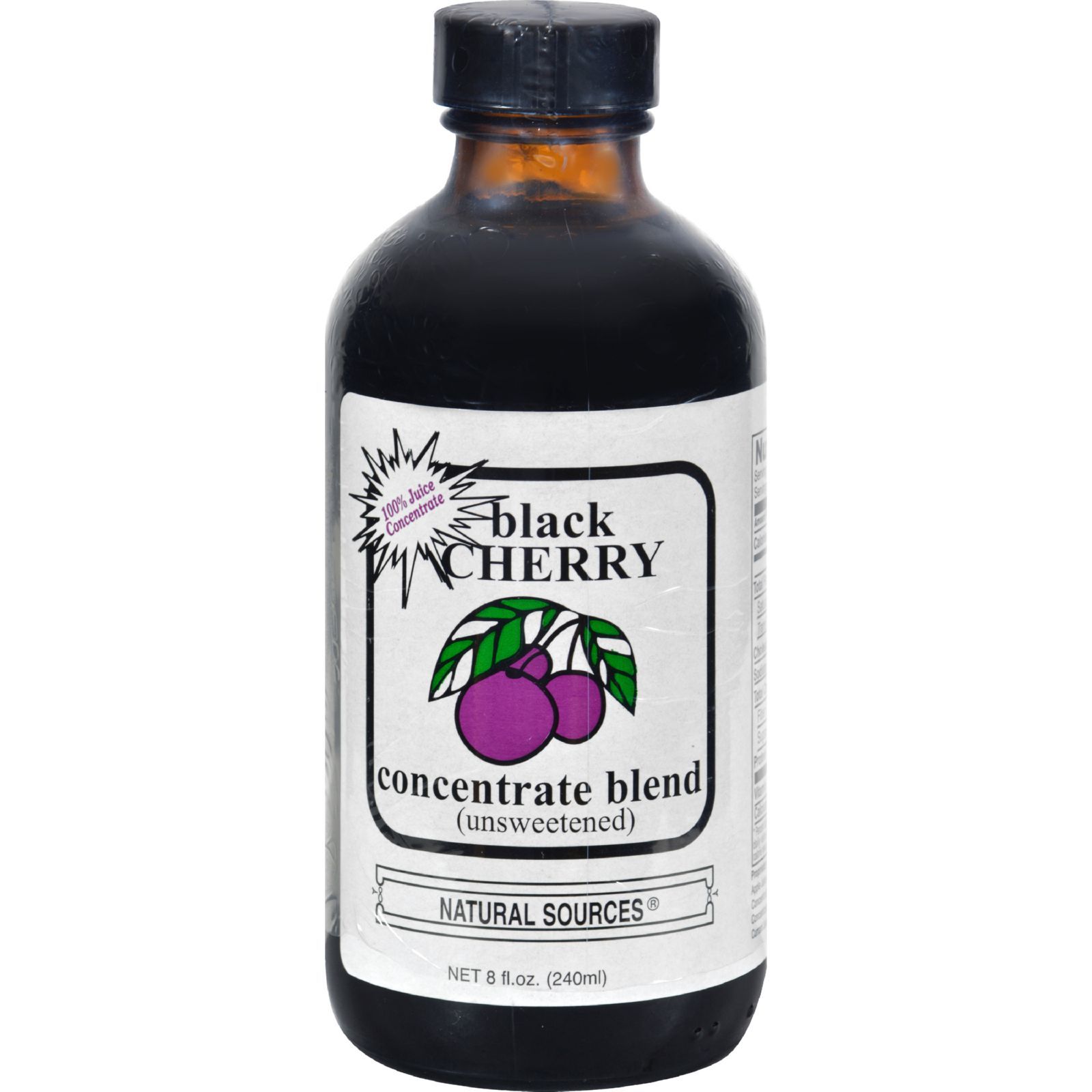 Natural Sources 100 Black Cherry Concentrate Unsweetened 8 Oz   0508408 