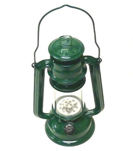 SALE LED Green Hurricane Lantern 15 Bulb FL805-15G