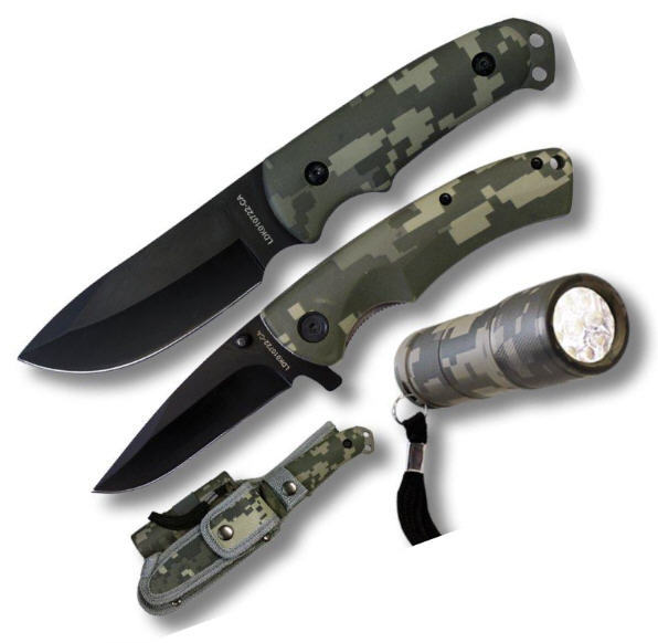 SALE 3 Pc Camo Hunting Knife Set LDK010722CA